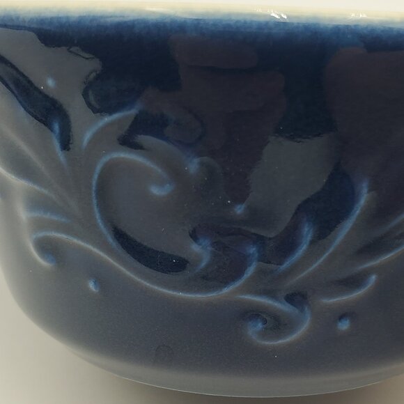 Pfaltzgraff Weir In Your Kitchen Chicory Lugged Soup Bowls Blue Handled Ramekins - Picture 8 of 8